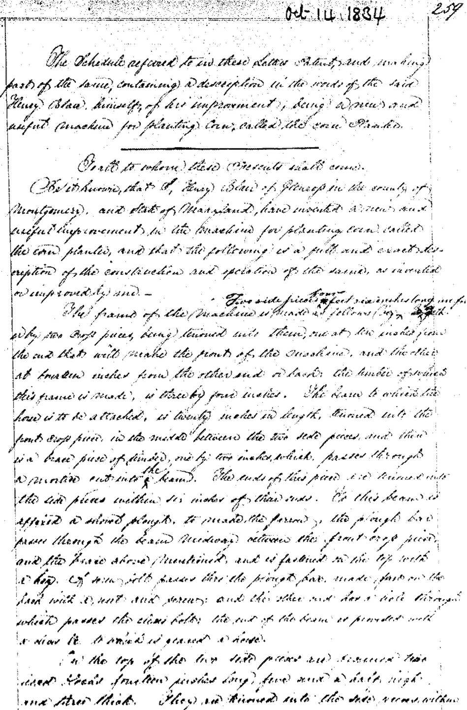Henry Blair seed-planter patent drawing